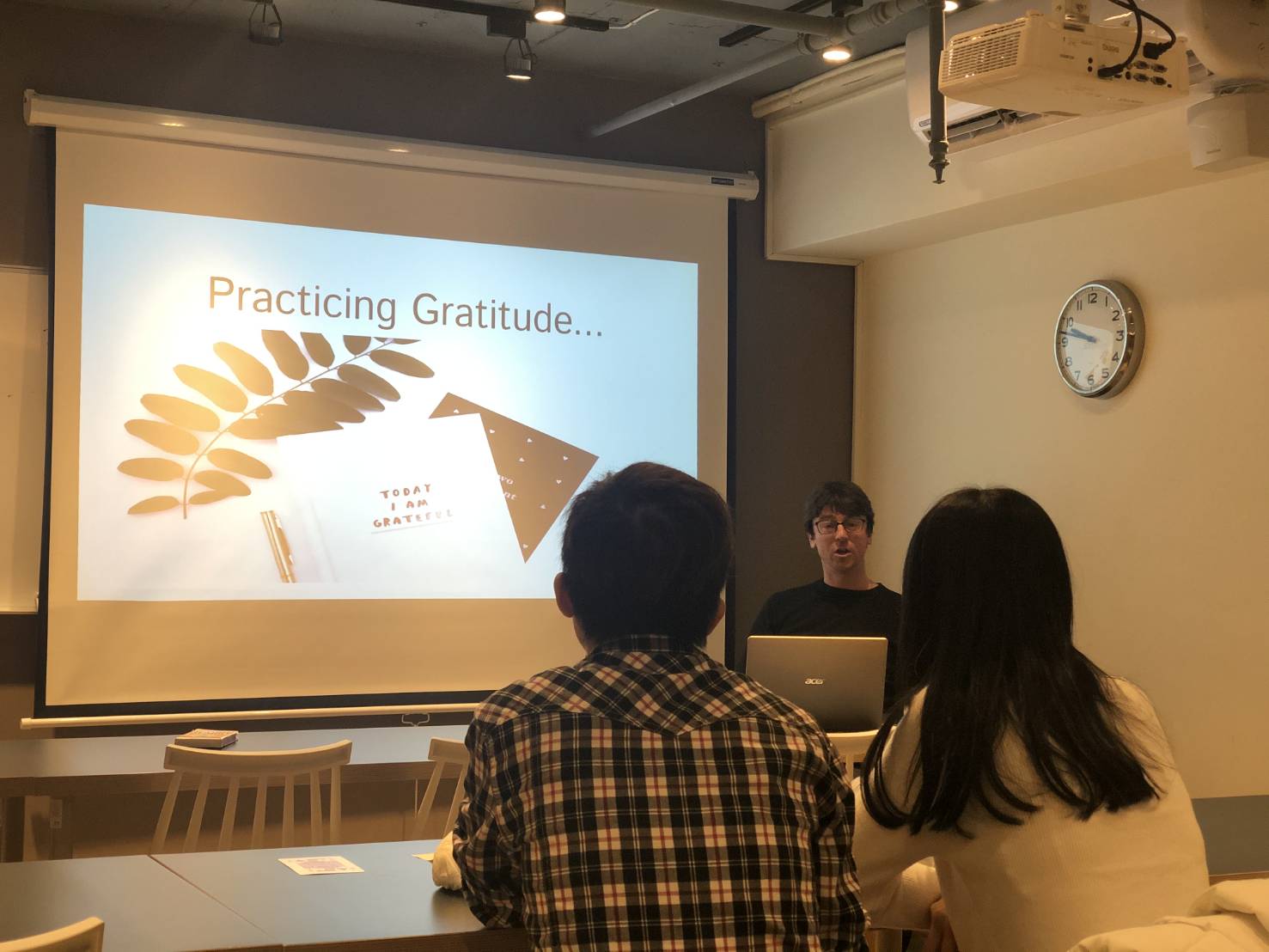 Ben leading a mindfulness and gratitude workshop